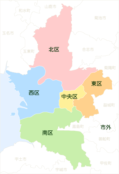 熊本市内の地図